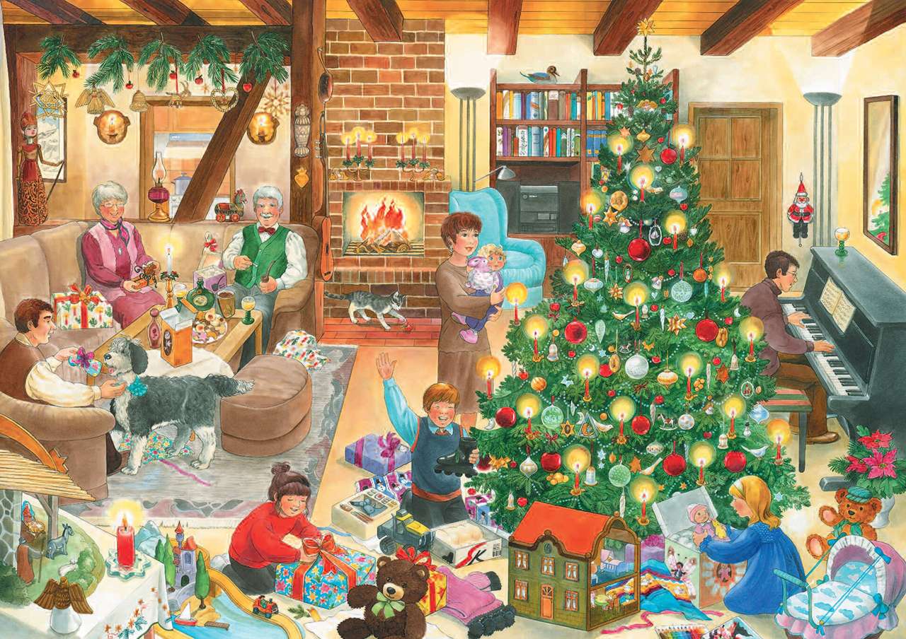 Vicino all'albero di Natale. puzzle online