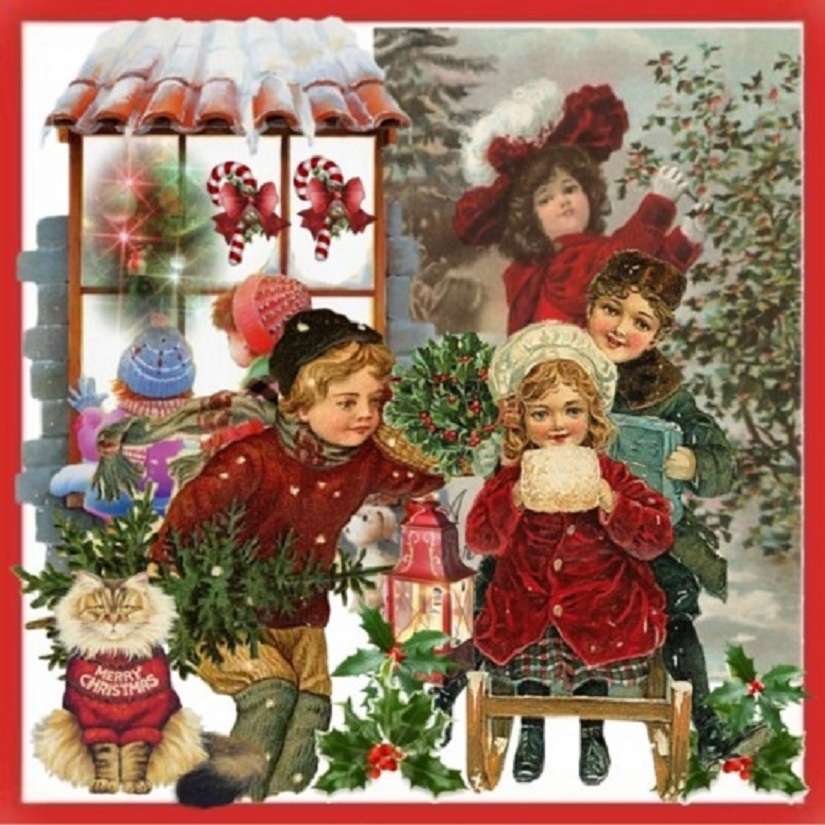 Cartão de Natal. quebra-cabeças online