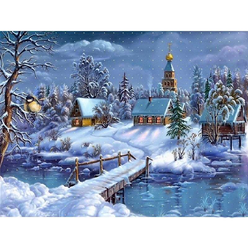 Winter in het dorp online puzzel