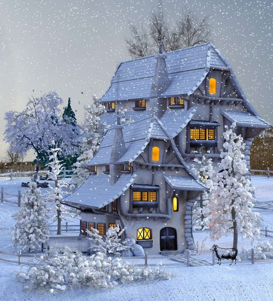 casa in inverno puzzle online