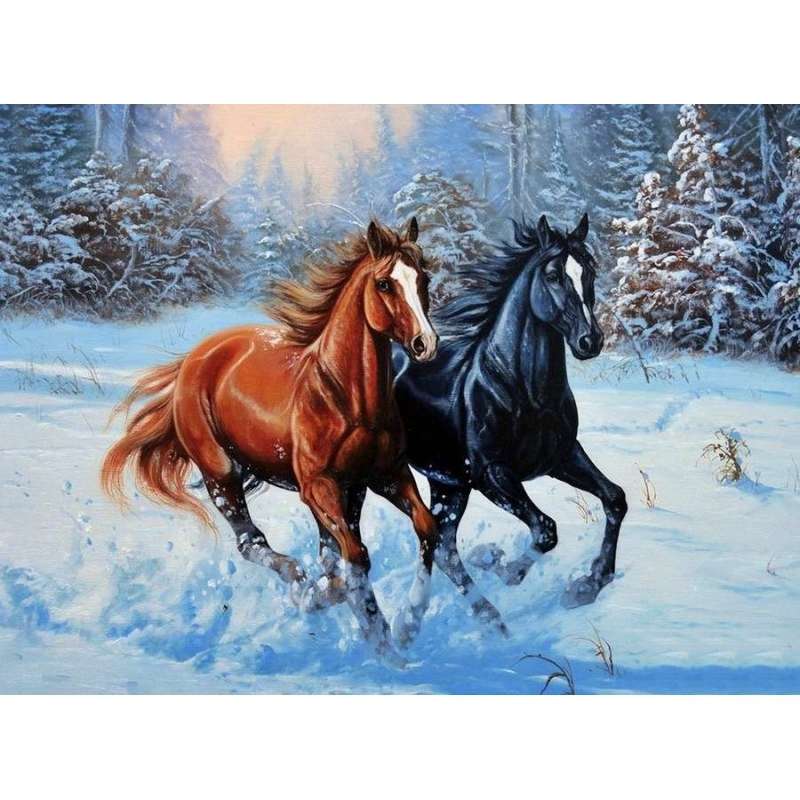 лошади бегут пазл онлайн