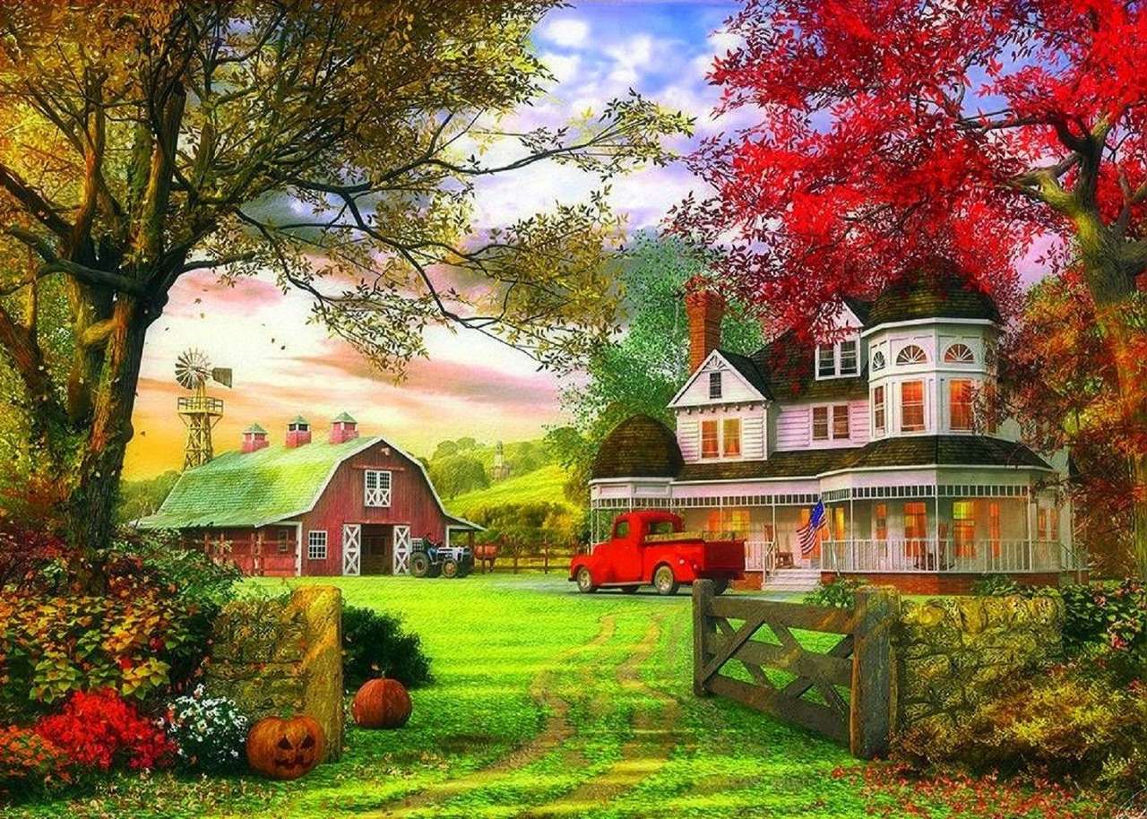 landscape with houses jigsaw puzzle online