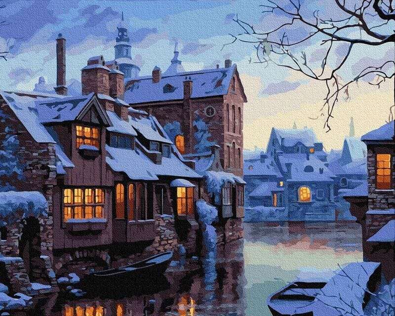 Seara de iarna in Bruges jigsaw puzzle online
