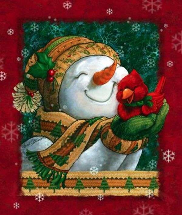 Crăciunul # 35 - Omul de zăpadă îmbrăcat ca Crăciun puzzle online