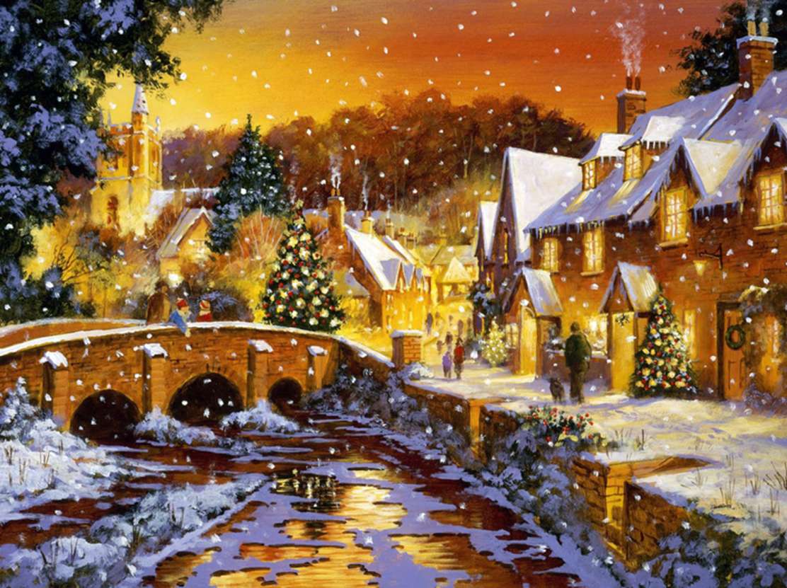 Snowy exit on the bridge jigsaw puzzle online