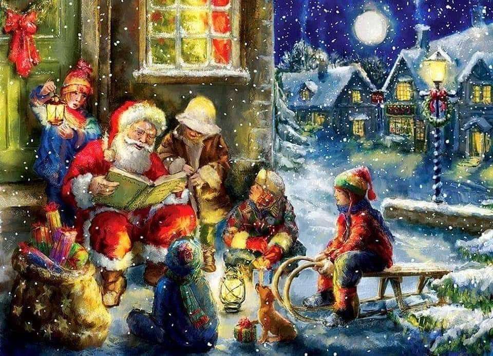 Ο Άγιος Βασίλης και τα παιδιά παζλ online