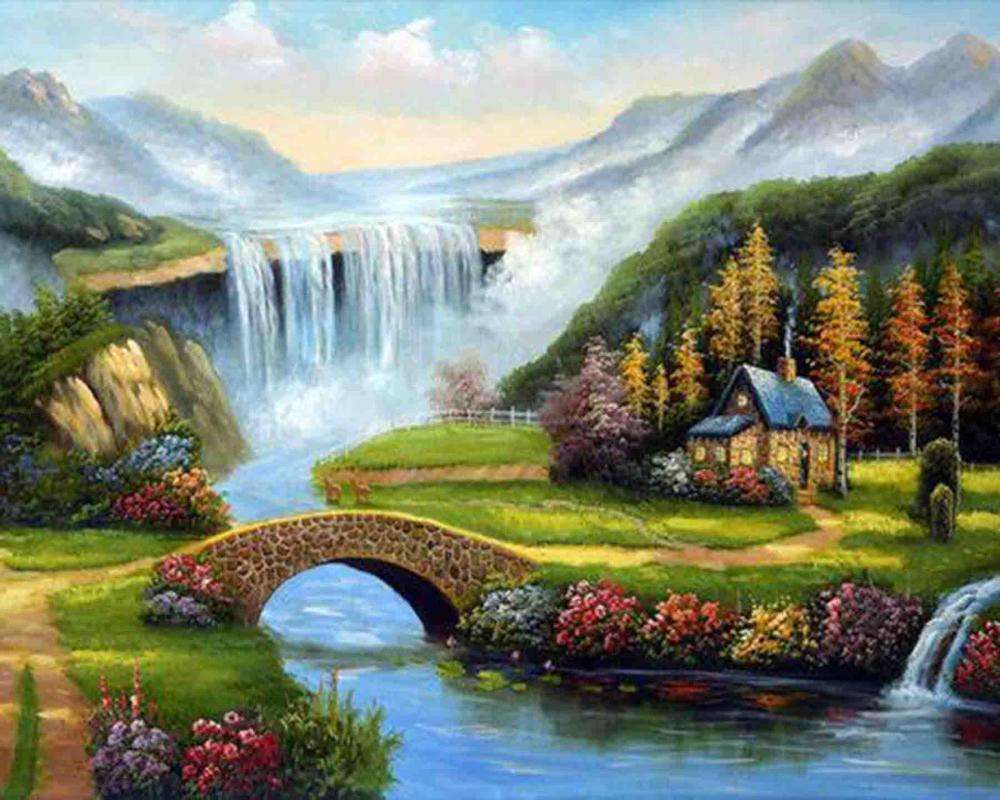 waterfall on the river jigsaw puzzle online