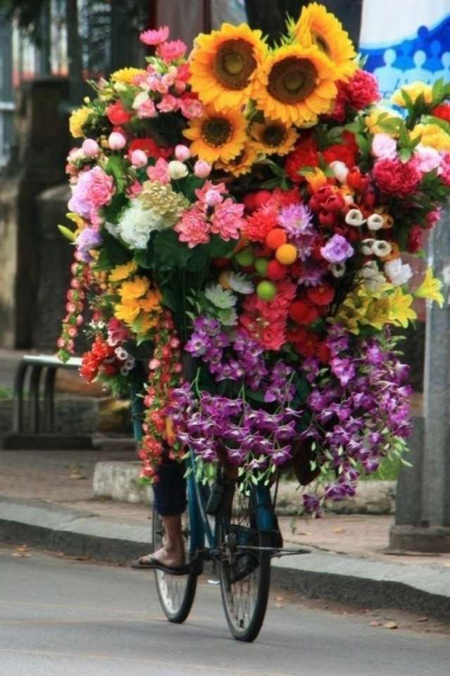 продавец цветов онлайн-пазл