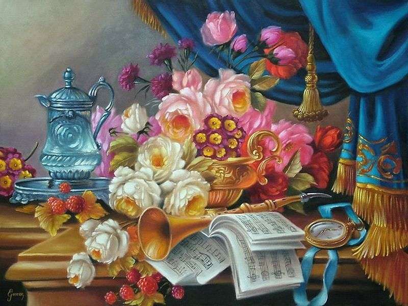 pictura cu flori puzzle online