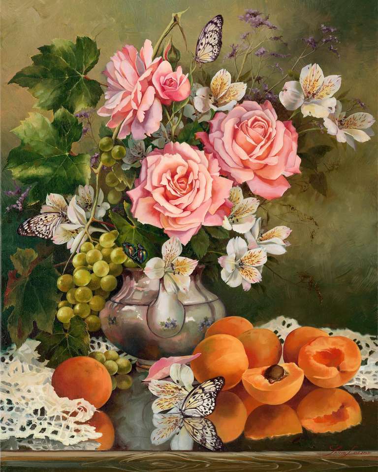 fleurs et abricots puzzle en ligne