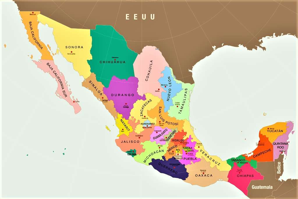 Карта Мексики онлайн пазл