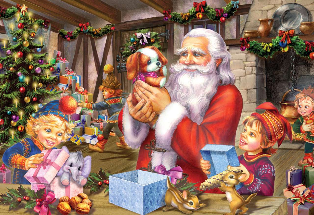 Santa a přátelé skládačky online