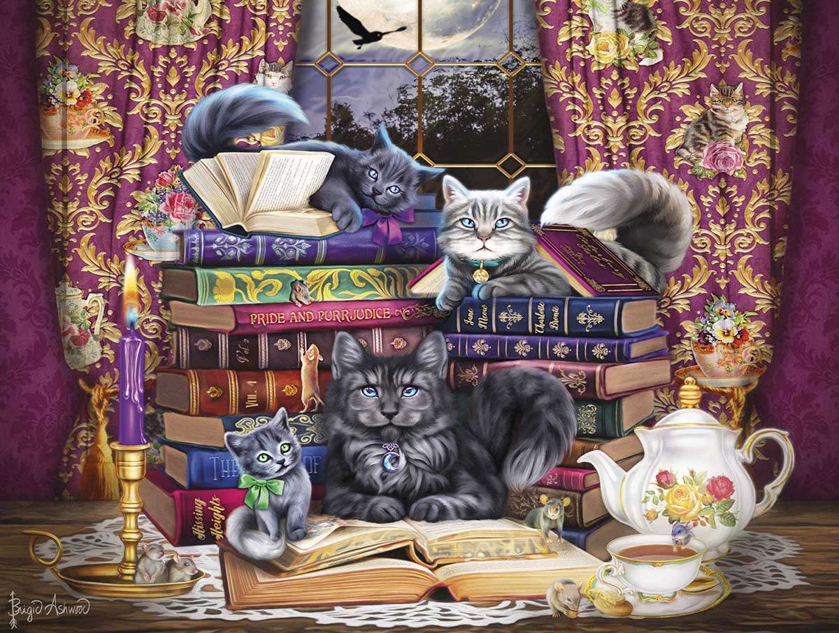 Library cats jigsaw puzzle online