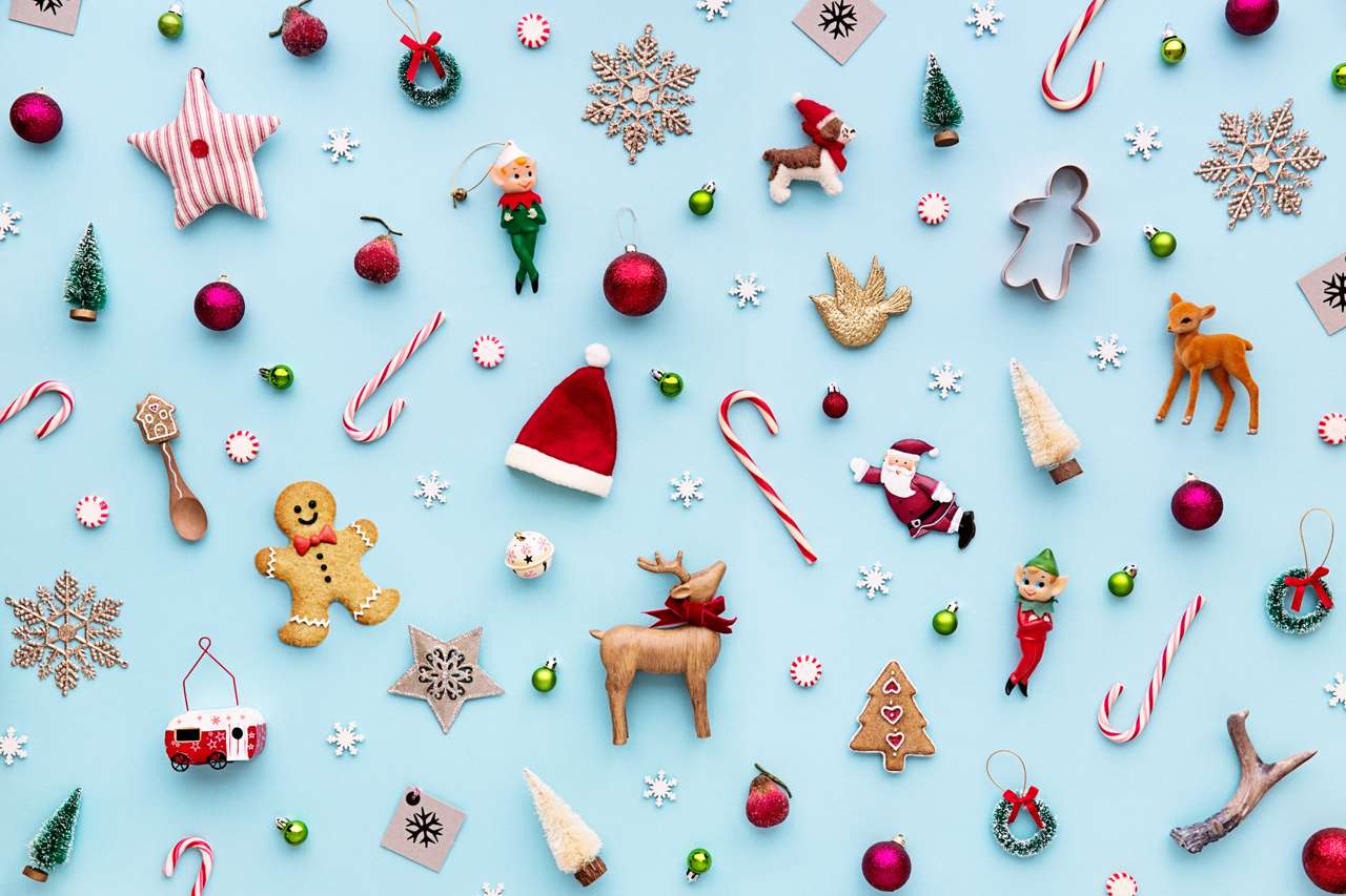 Collezione di oggetti natalizi puzzle online