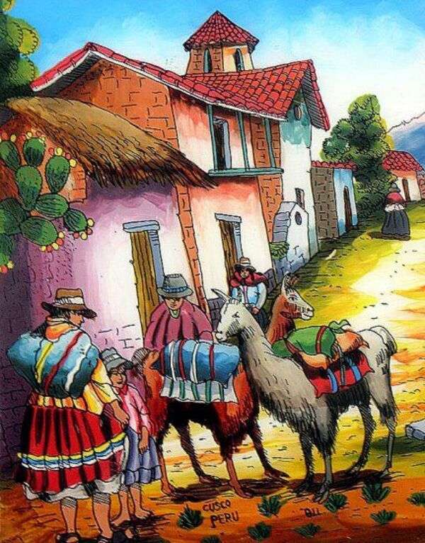 Humble houses of Cusco - Peru Art 1 jigsaw puzzle online