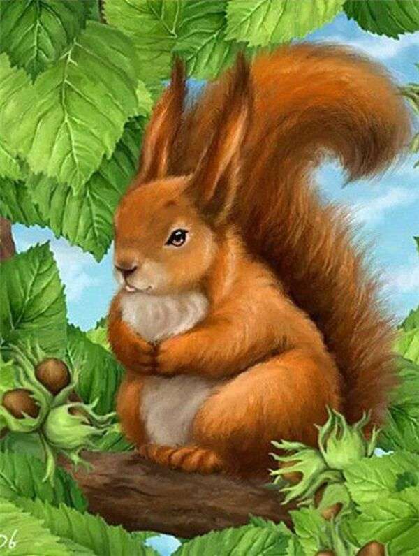 Sehr niedliches und molliges kleines Eichhörnchen Puzzlespiel online