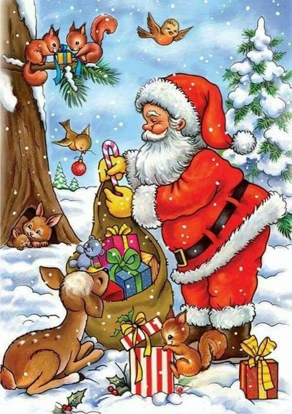 Χριστούγεννα # 44 - Ο Άγιος Βασίλης παραδίδει δώρα παζλ online