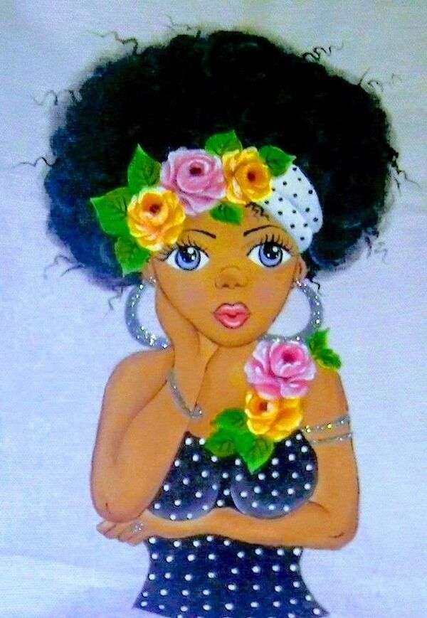 Mulher africana muito bonita - Arte 1 quebra-cabeças online