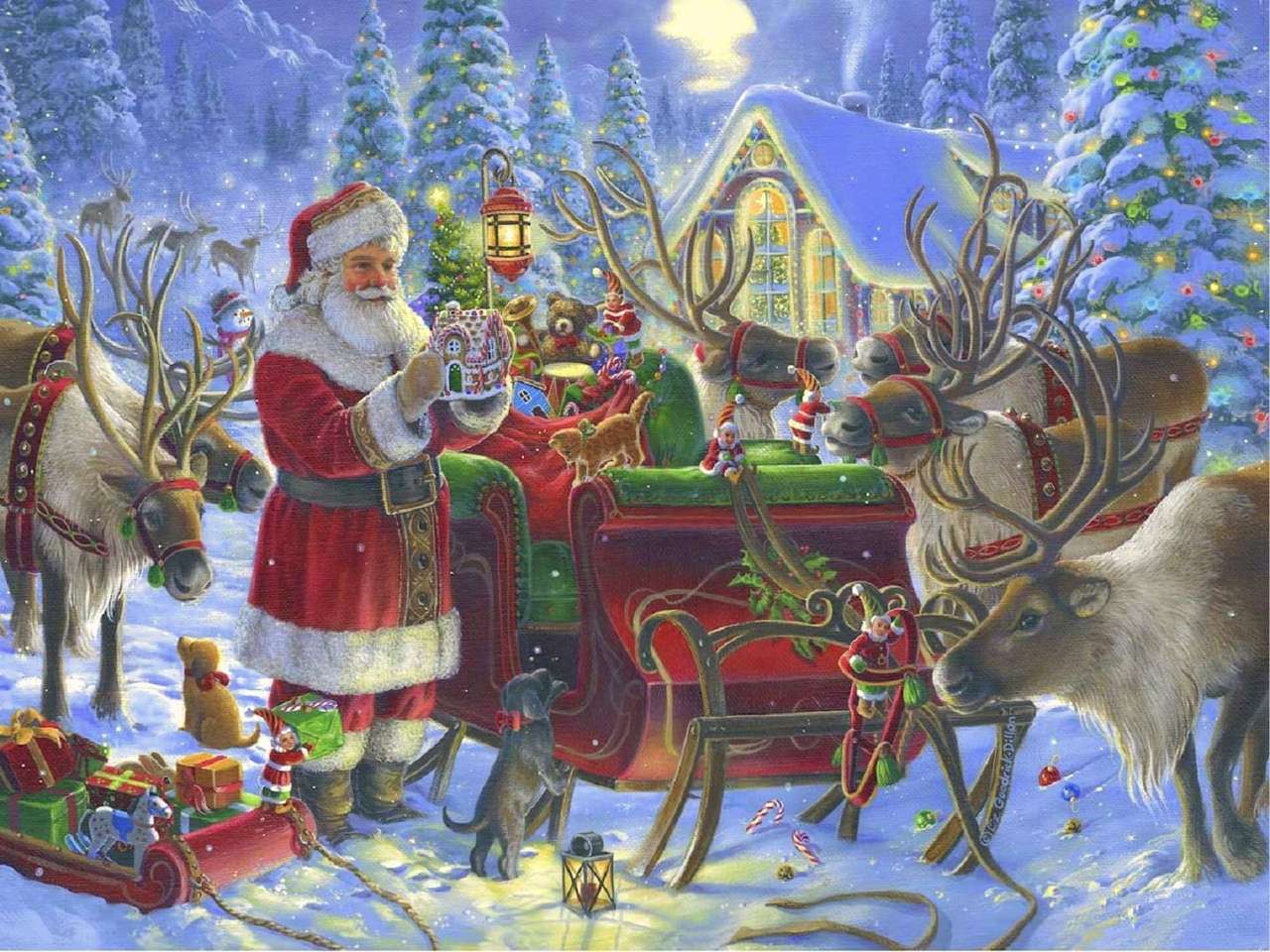 1000 Piece Christmas Jigsaw Puzzle Santa's Sleigh Ride on Christmas Eve 05601 