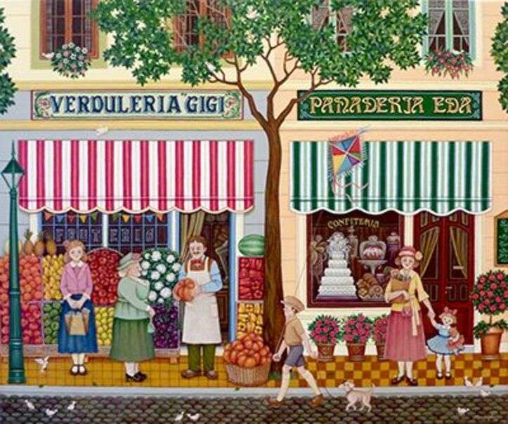 Groentewinkel en bakkerij op Avenue online puzzel