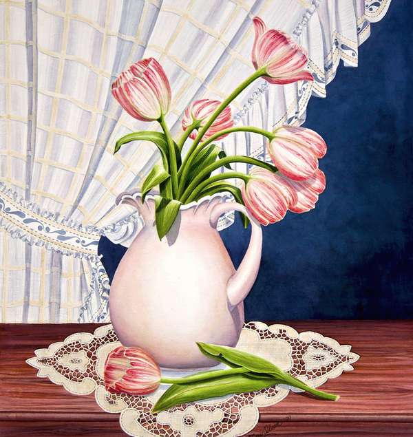 Букет тюльпанов (натюрморт) онлайн-пазл
