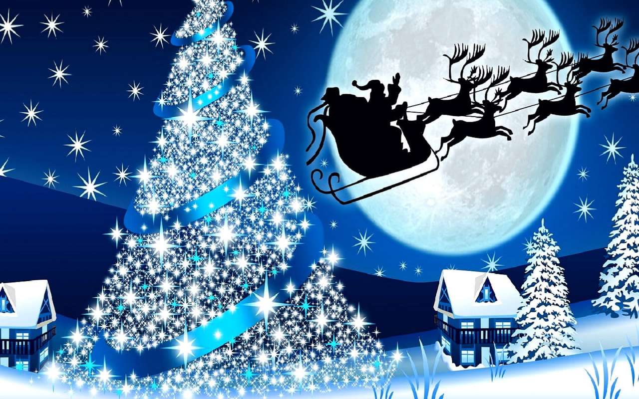 Коледа, християнски празник, шейната на Дядо Коледа онлайн пъзел
