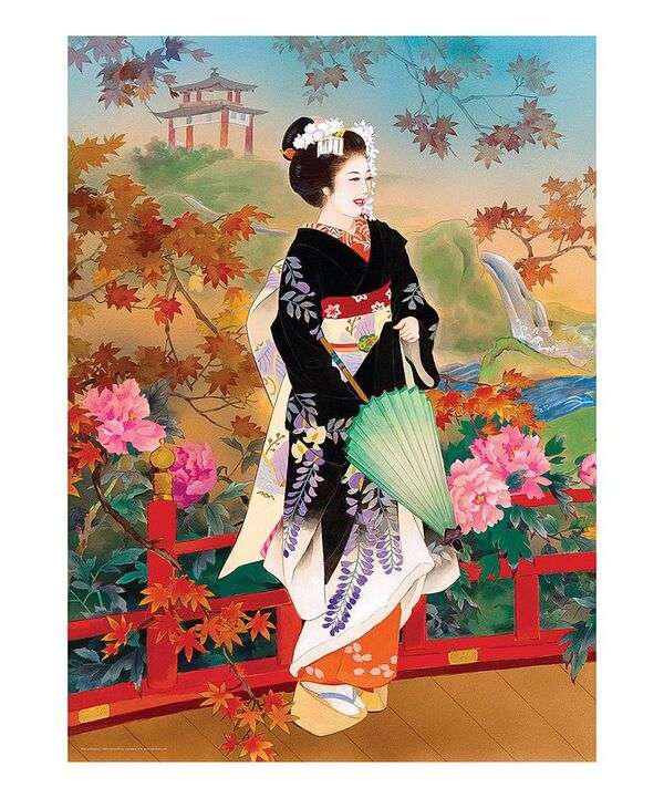 Japansk Geisha svart klänning - Art 2 Pussel online