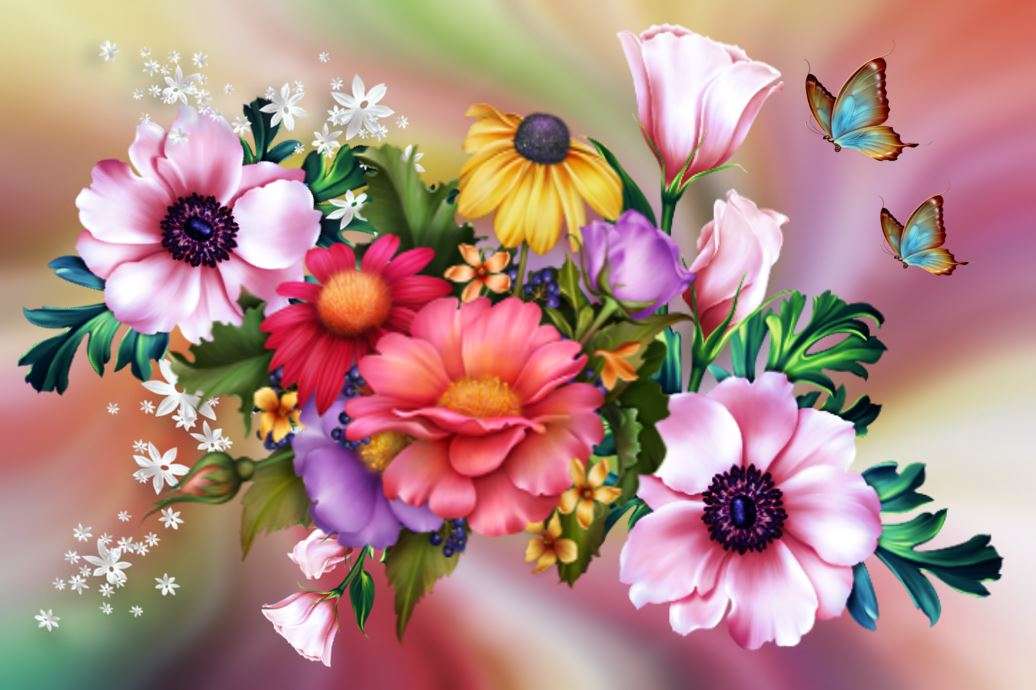 цветочная композиция пазл онлайн