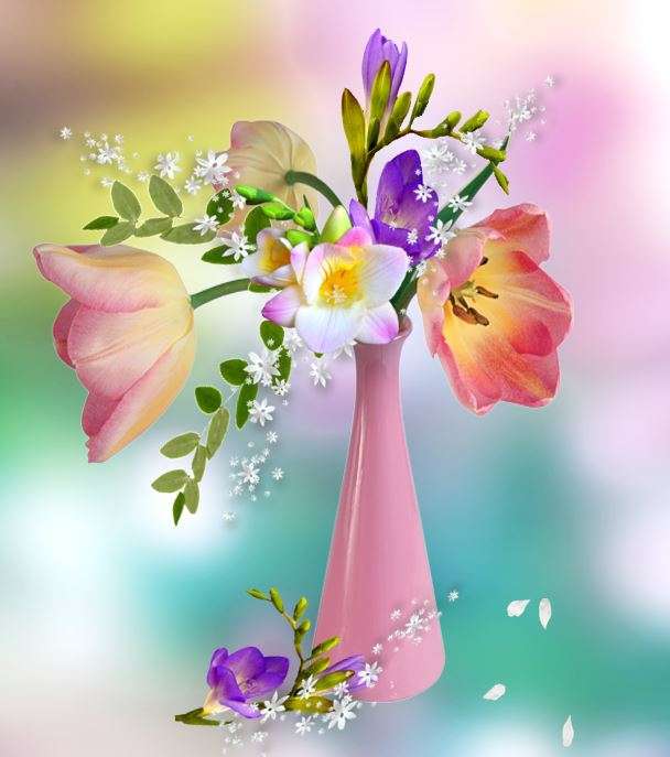 Квіти у вазі онлайн пазл