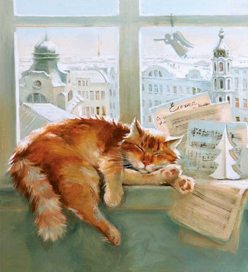 ginger cat at the window jigsaw puzzle online