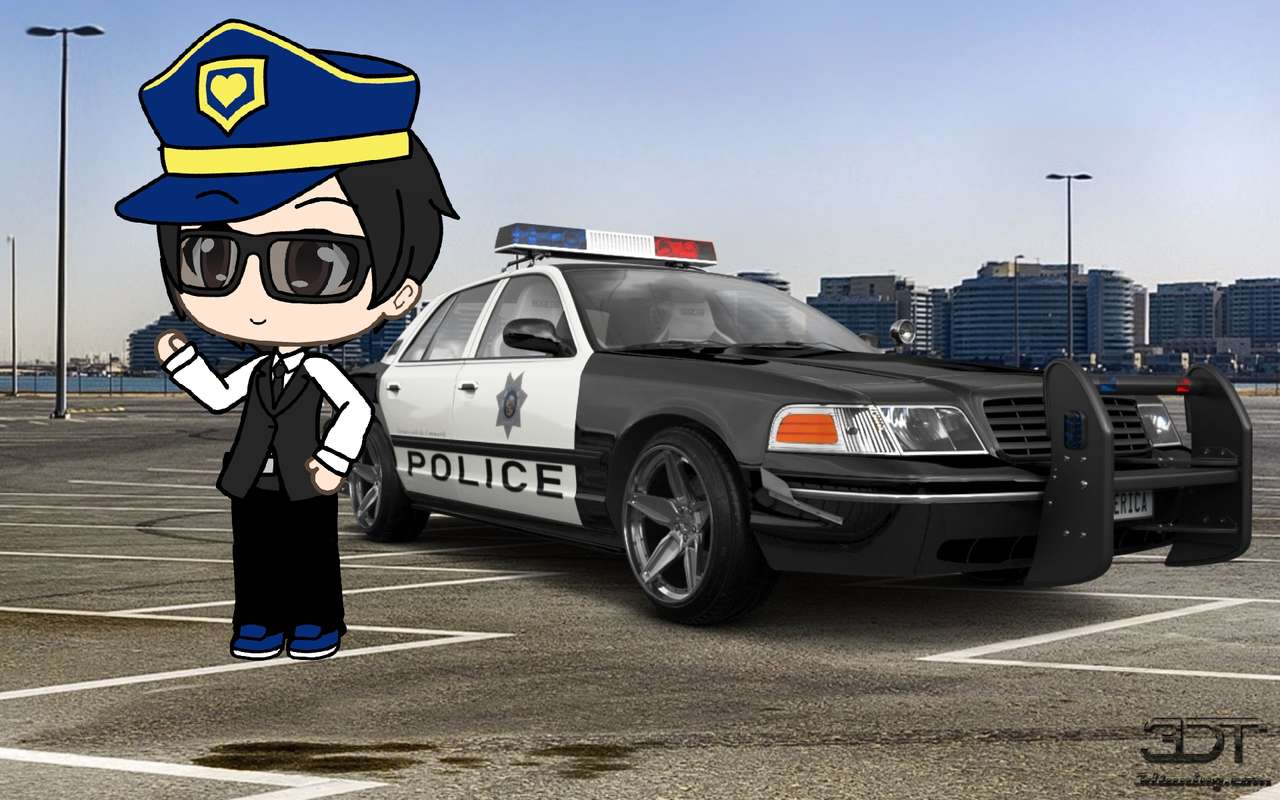 Gacha life Готин полицейски мъж и корона на Ford онлайн пъзел
