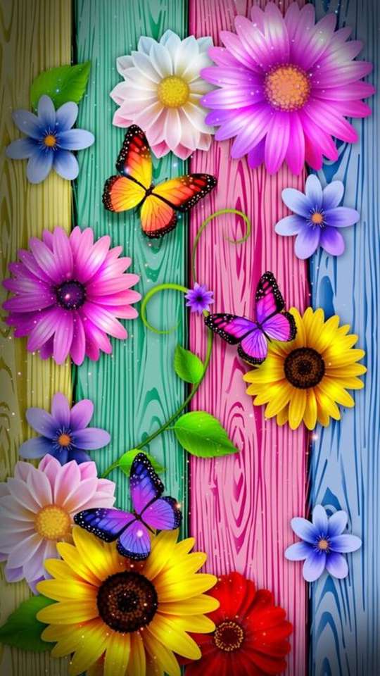 Krásní motýli s roztomilými barvami skládačky online