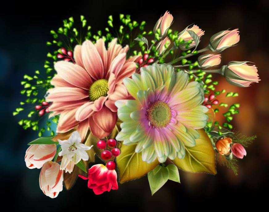 Μπουκέτο λουλούδια online παζλ