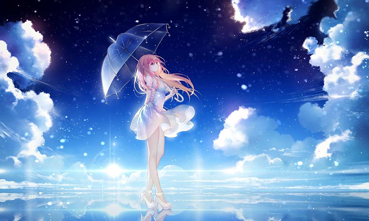 日傘をさす少女 ジグソーパズルオンライン