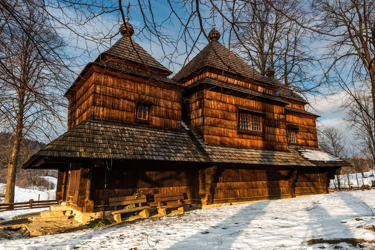 Smolnický dřevěný pravoslavný kostel skládačky online