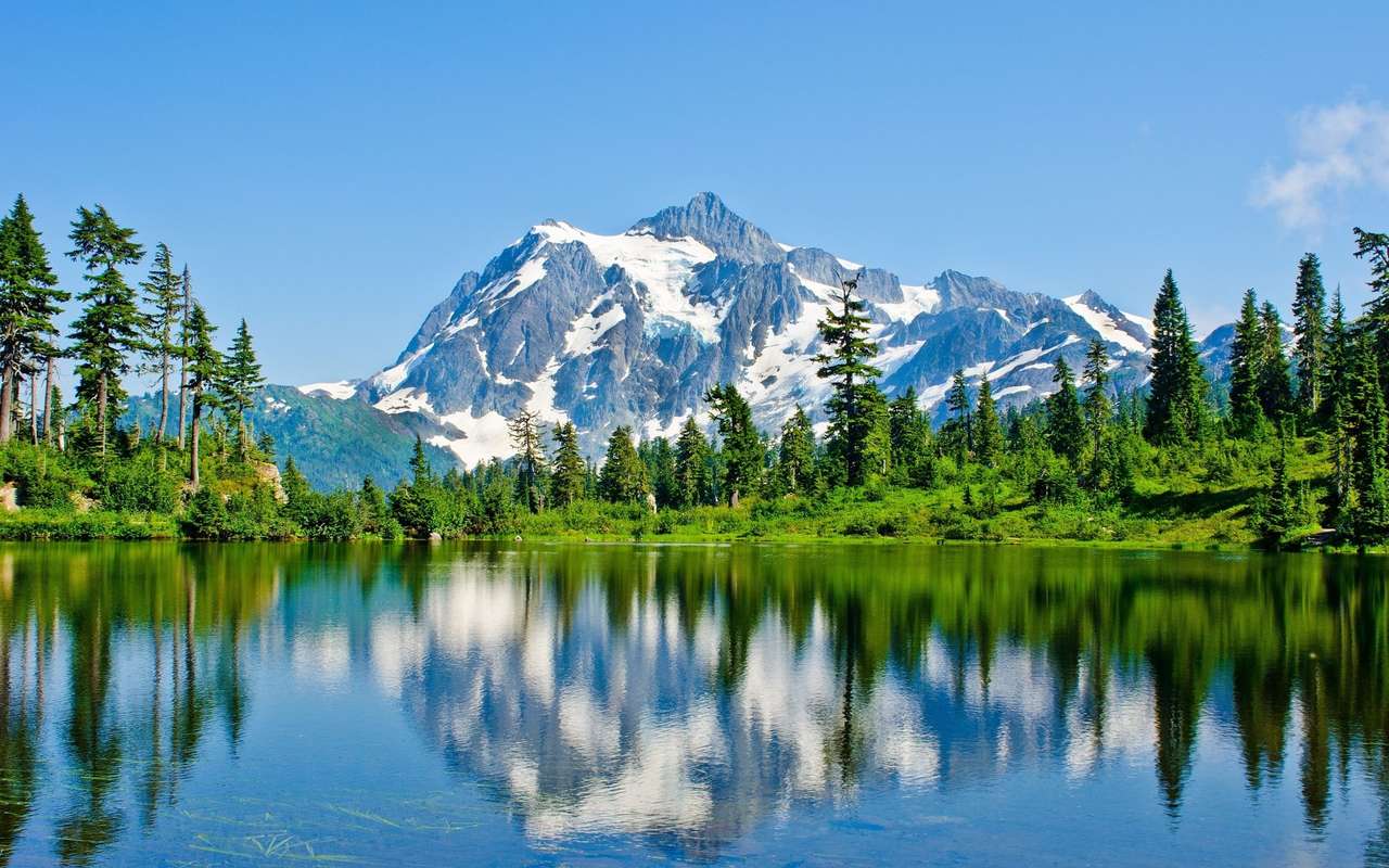 湖の美しい景色 ジグソーパズルオンライン