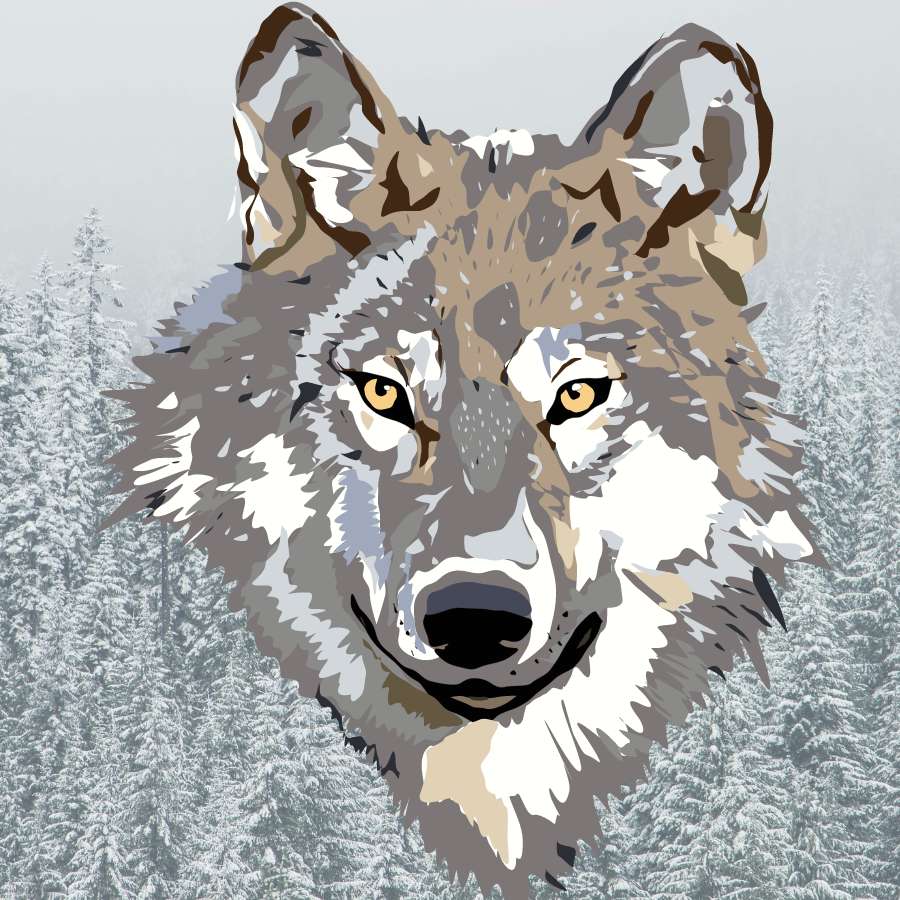 Wolf in het bos legpuzzel online