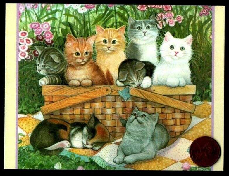 Otto gattini si godono il pomeriggio puzzle online