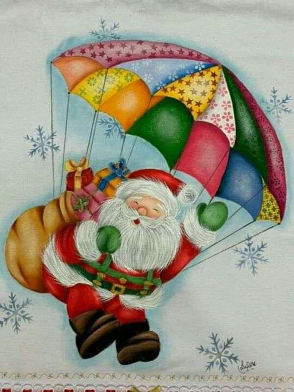 Kerst # 55 - Kerstman aan parachute legpuzzel online