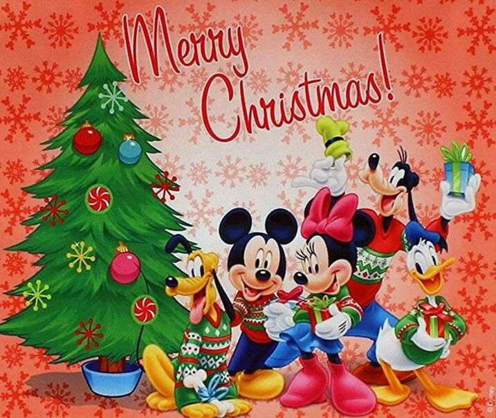 Kerst # 56 - Mickey en vrienden wensen een vrolijk kerstfeest legpuzzel online