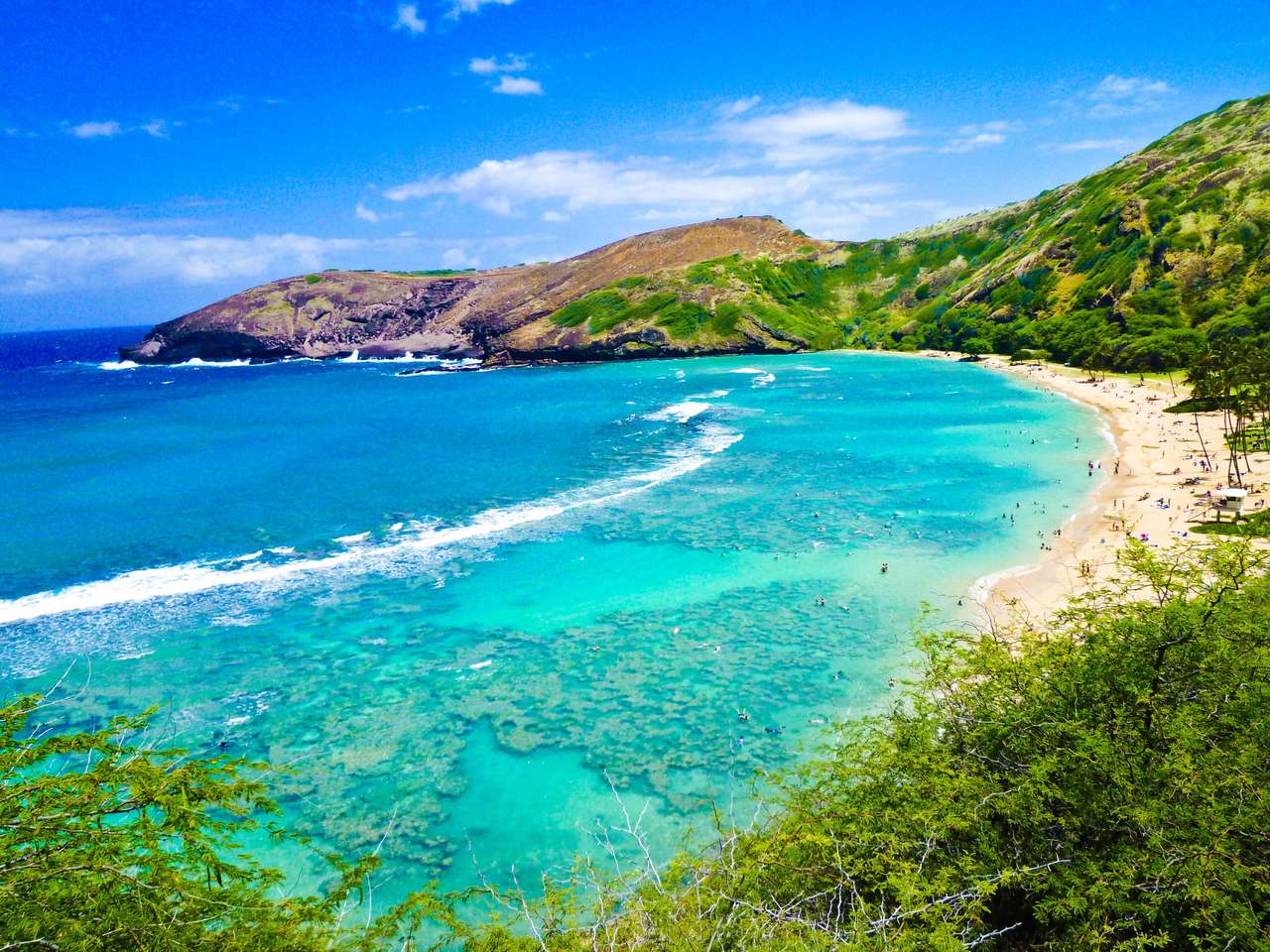 Залив для подводного плавания на острове Оаху, Гавайи пазл онлайн