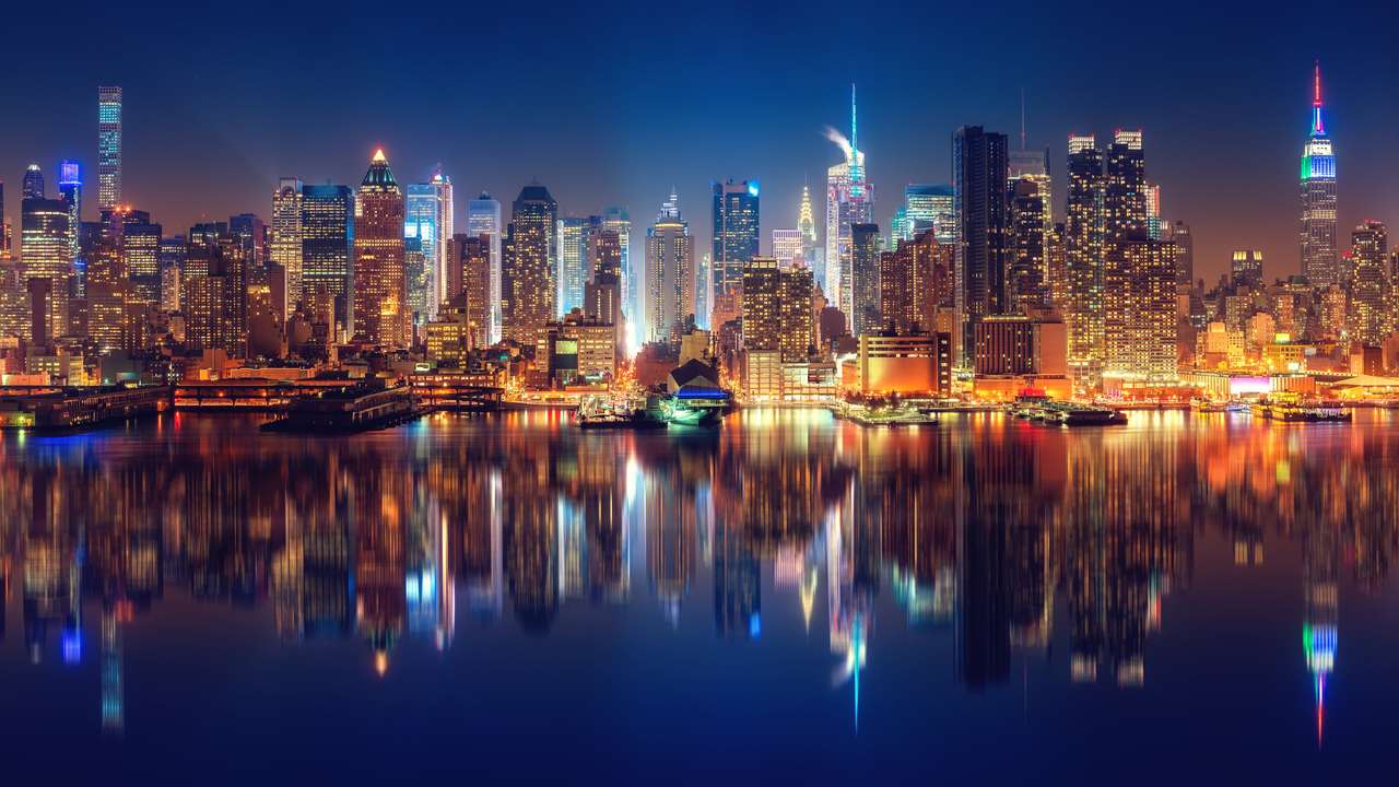 Манхатън през нощта онлайн пъзел