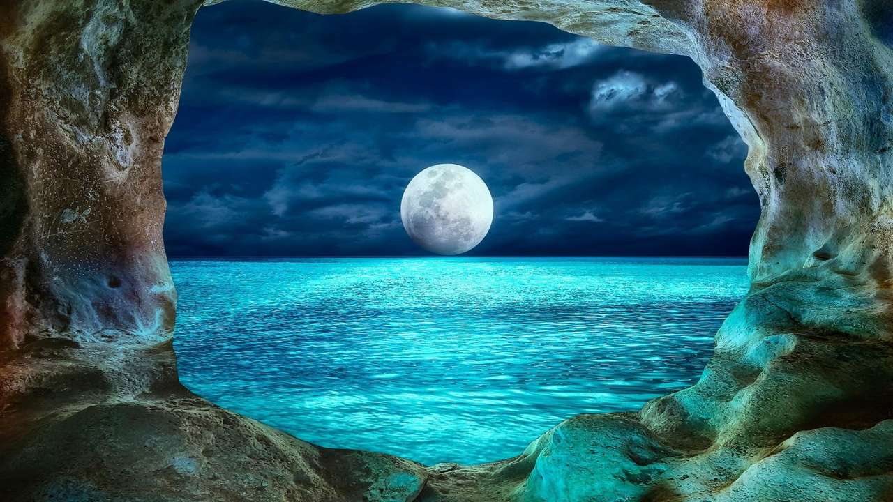 Luna piena nella grotta puzzle online