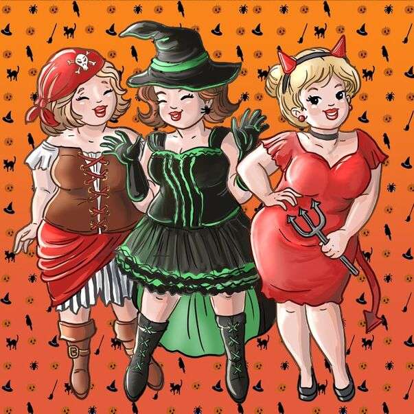 Des amis déguisés pour Halloween puzzle en ligne