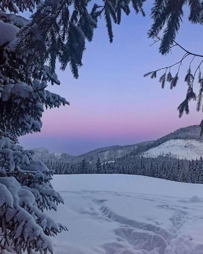 Vintern i Tatras. pussel på nätet