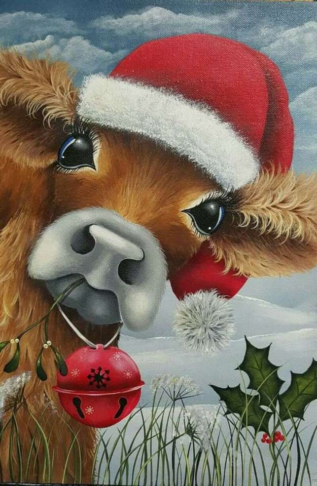 χριστουγεννιάτικη αγελάδα online παζλ