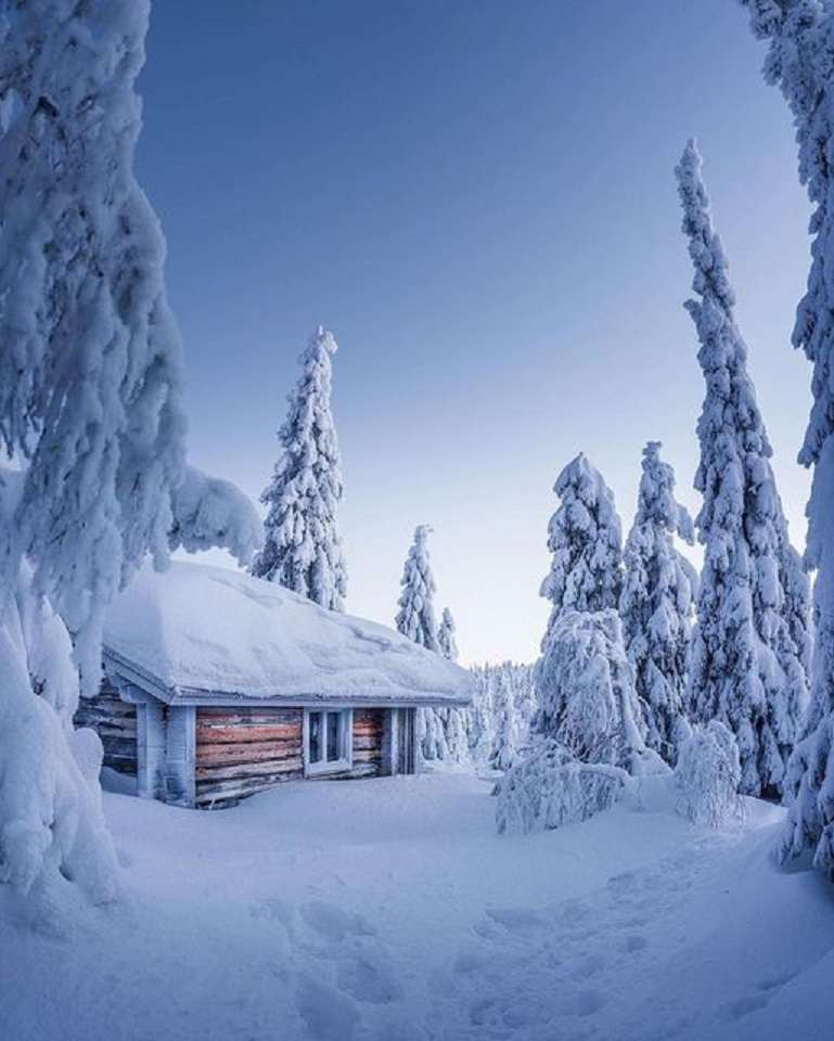 Een hut in de bergen. online puzzel