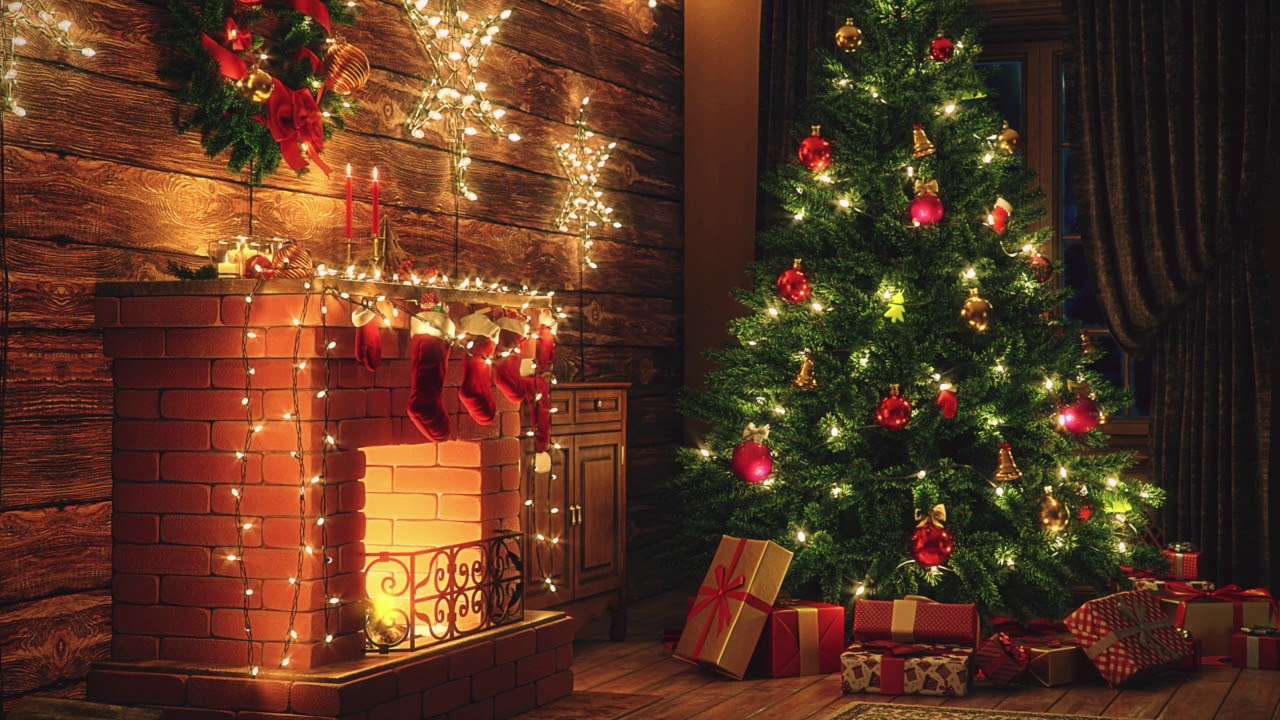Karácsony a kandalló mellett kirakós online