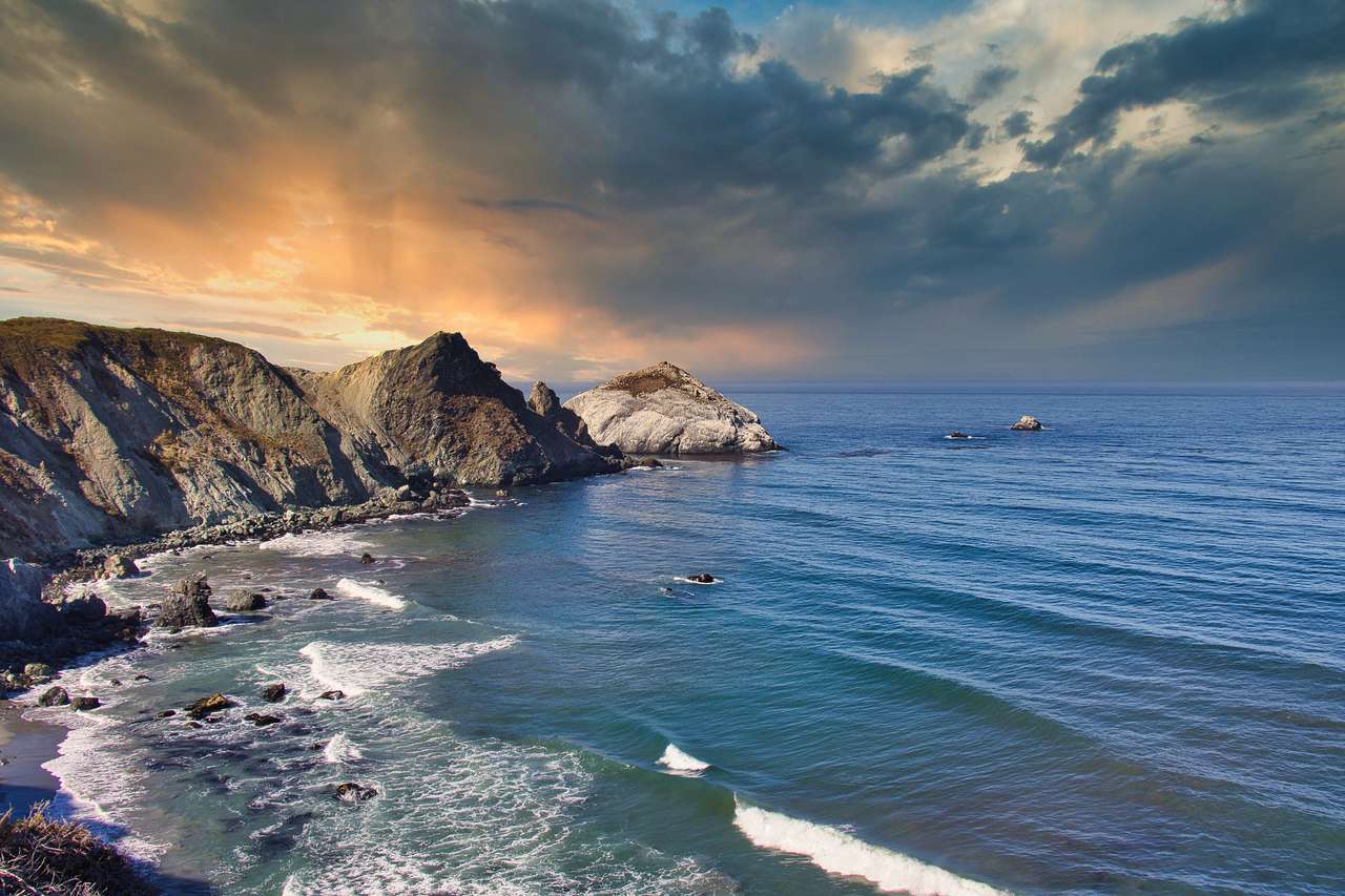 Sand Dollar beach in Big Sur at sunset jigsaw puzzle online