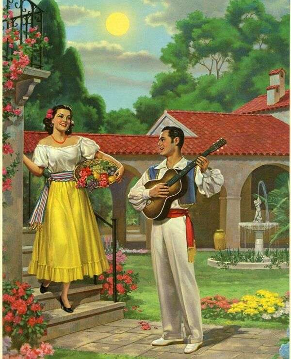Mexicaanse man serenades dame - Art 5 online puzzel